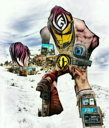 Borderlands Inspired Cell-Shaded Scene