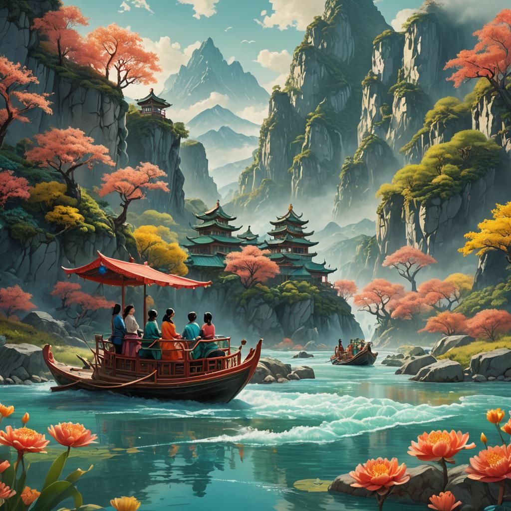 Family Parasail Adventure: Fantasy Concept Art