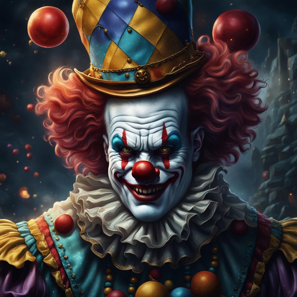 Epic Fantasy Clown Portrait in Detailed Matte Painting