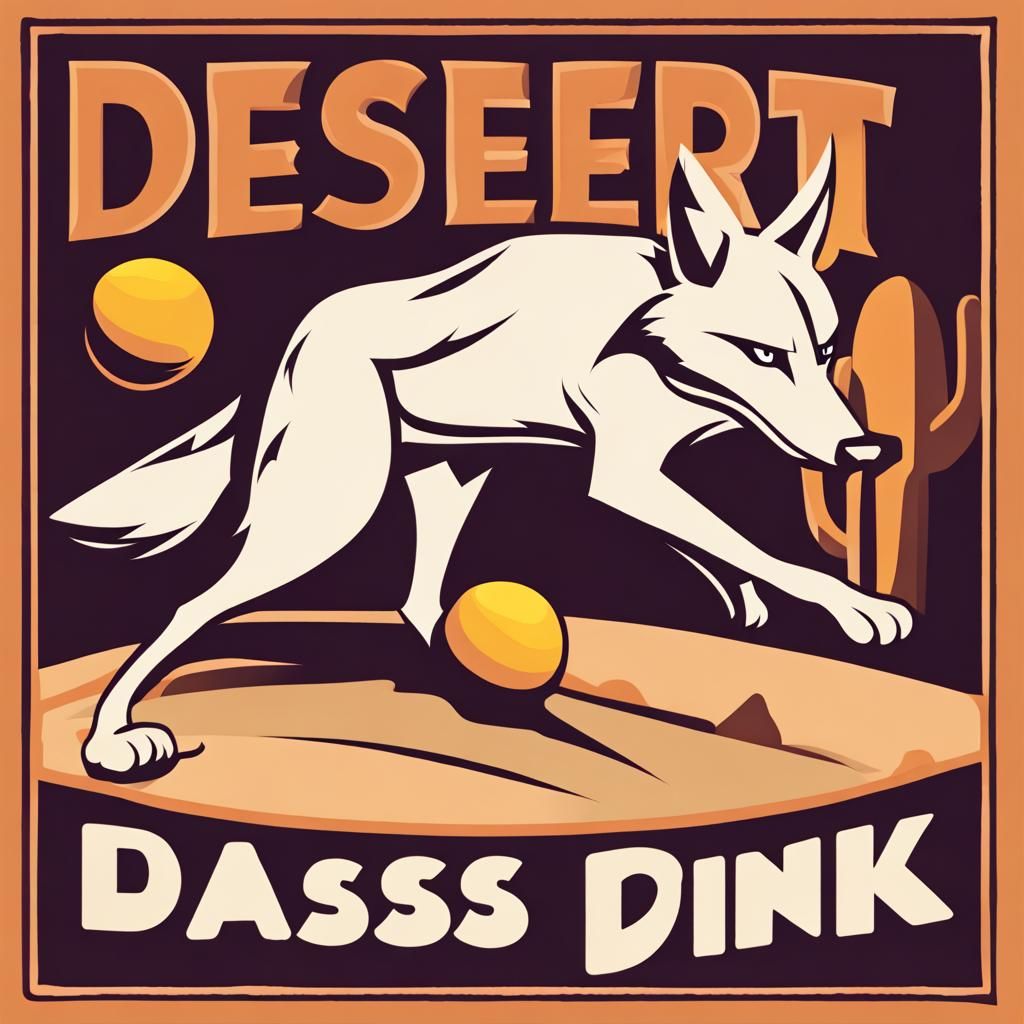 Desert Dink Oasis: Playful Coyote Pickleball Logo