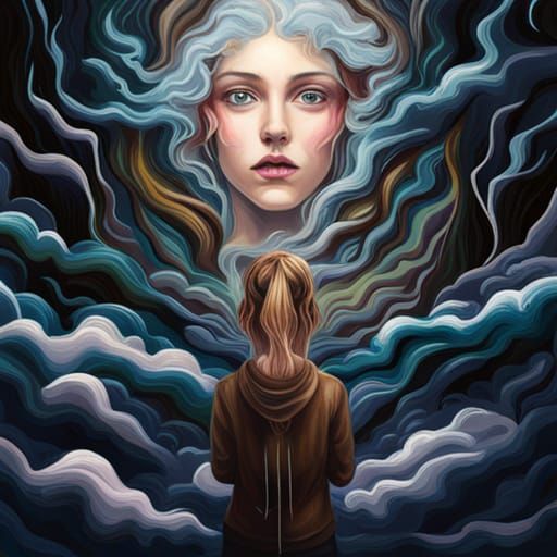 Colorful Forest Girl in Graffiti Art Style