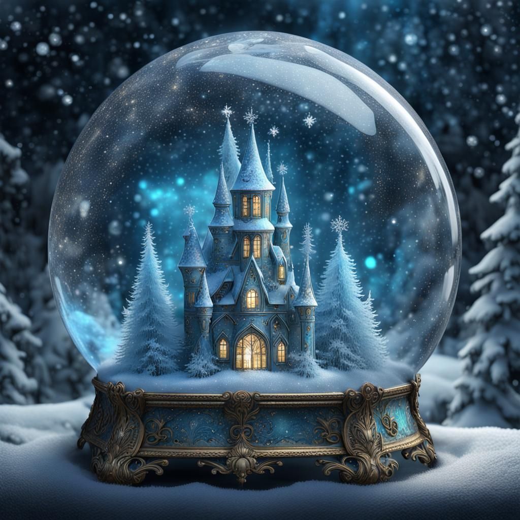 Glass Snow Queen Narnia Globe in Mixed Media