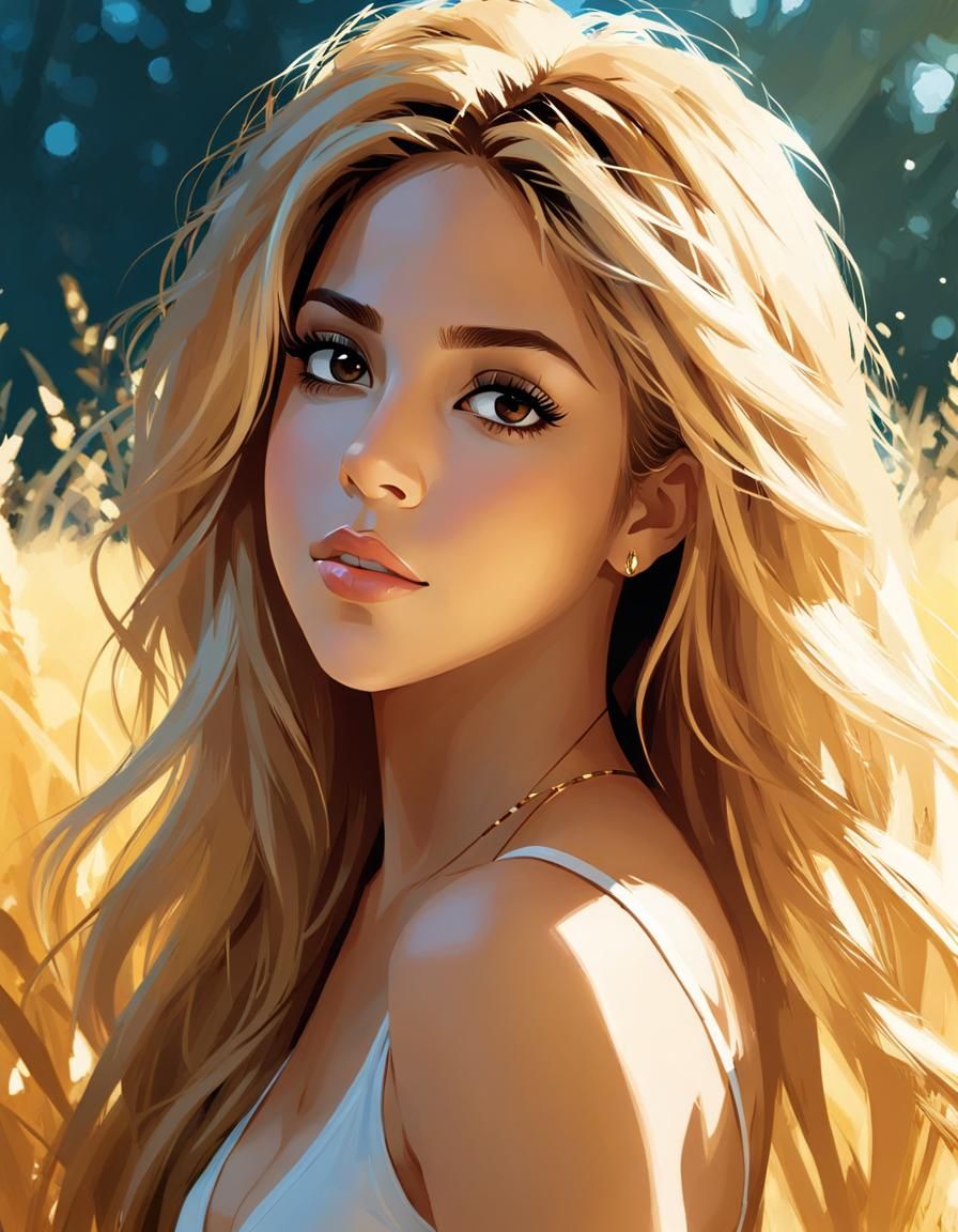 Shakira Portrait in Pascal Campion Style