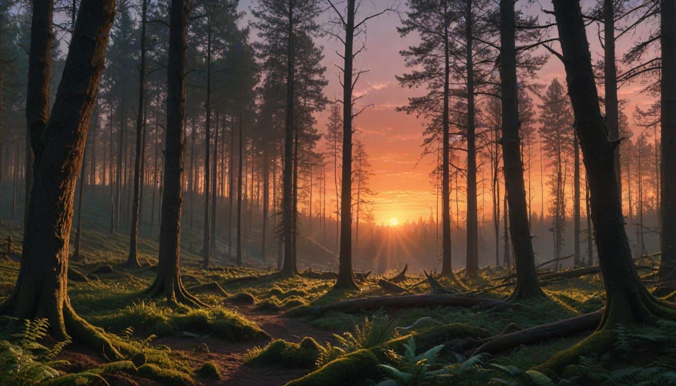 Epic Cinematic Sunset in the Woods