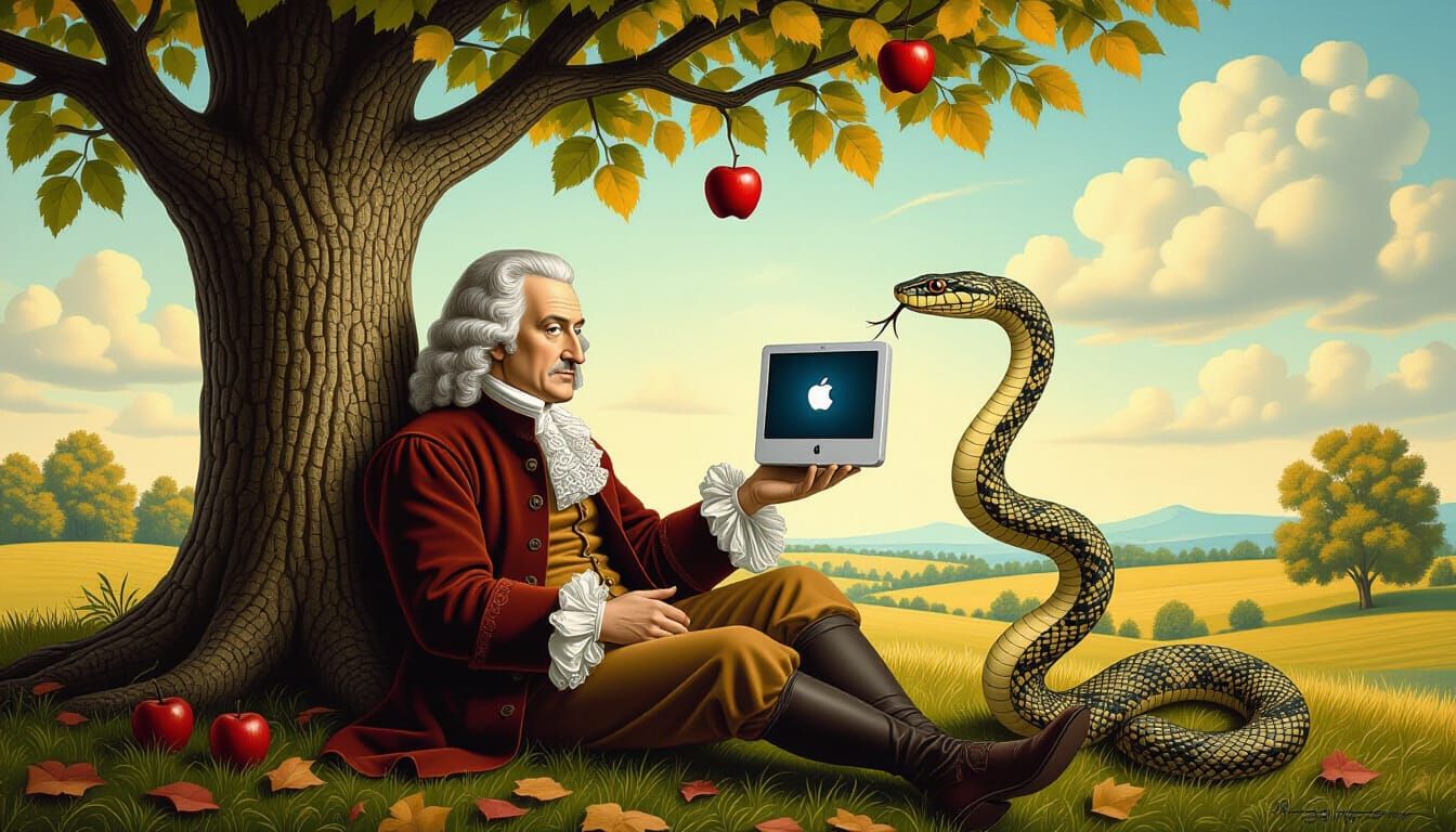 Newton's Apple: A Surreal Encounter with Technology