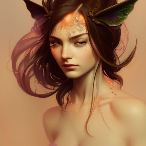 Fairy Demon Portrait in Hyperdetailed Digital Art