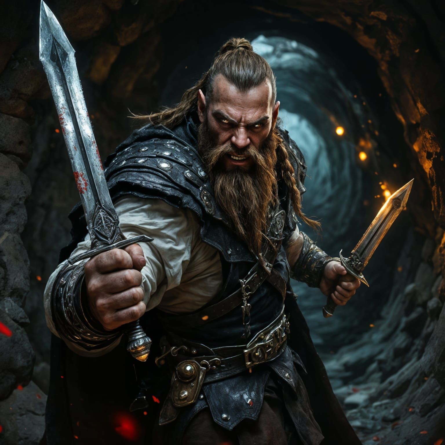 Dwarf Warrior in Underground Combat