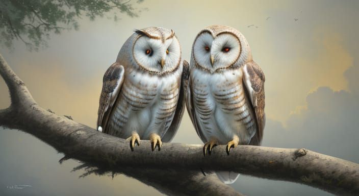 Cute Baby Barn Owls Cuddling in a Basket