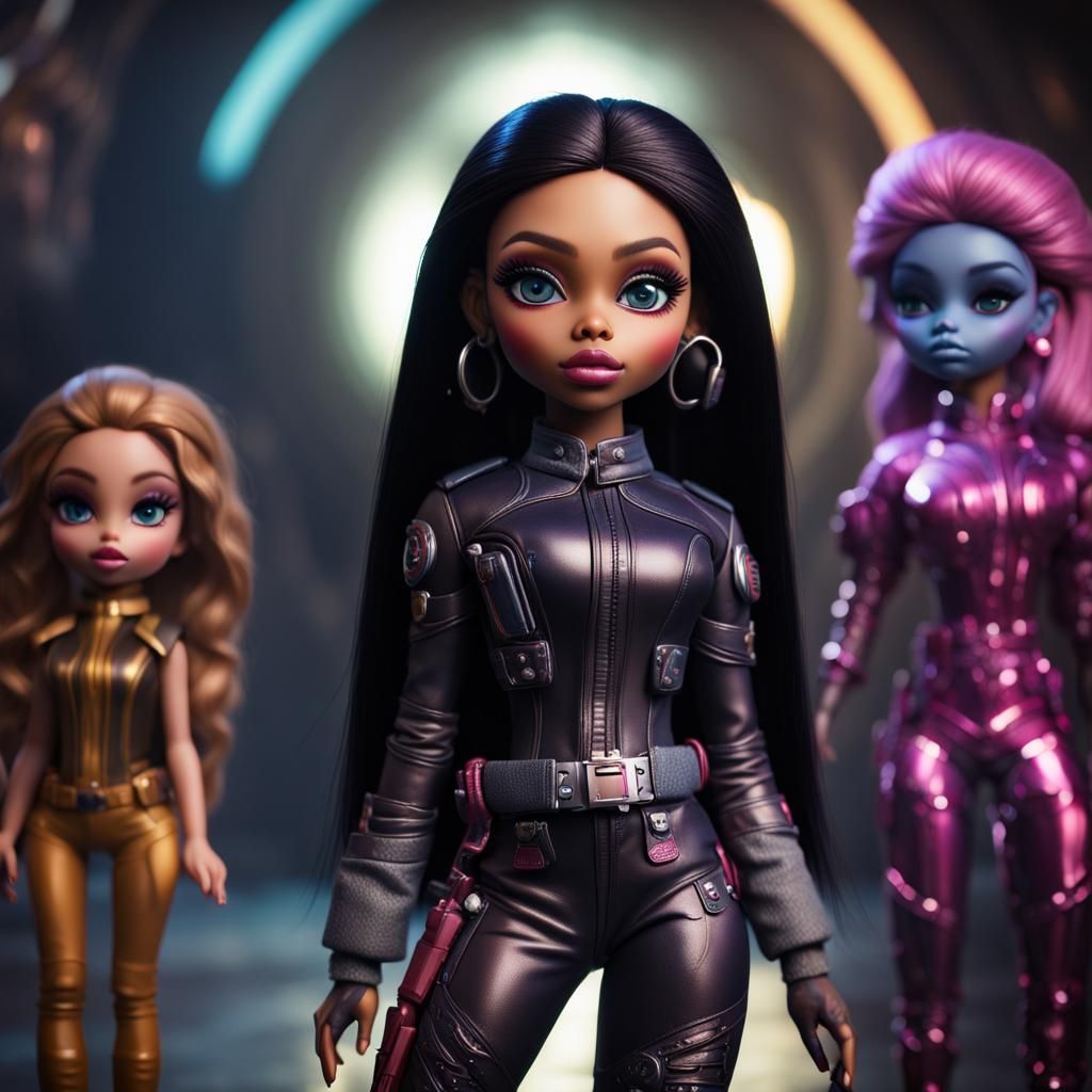 Hyperrealistic Bratz Dolls as Shadow Galactica