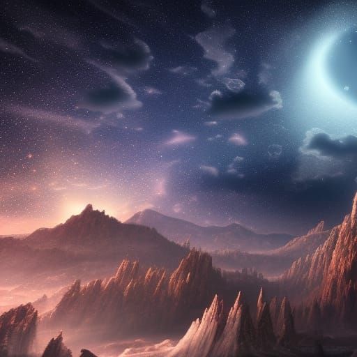 Fantastical Night Sky with Stars and Constellations