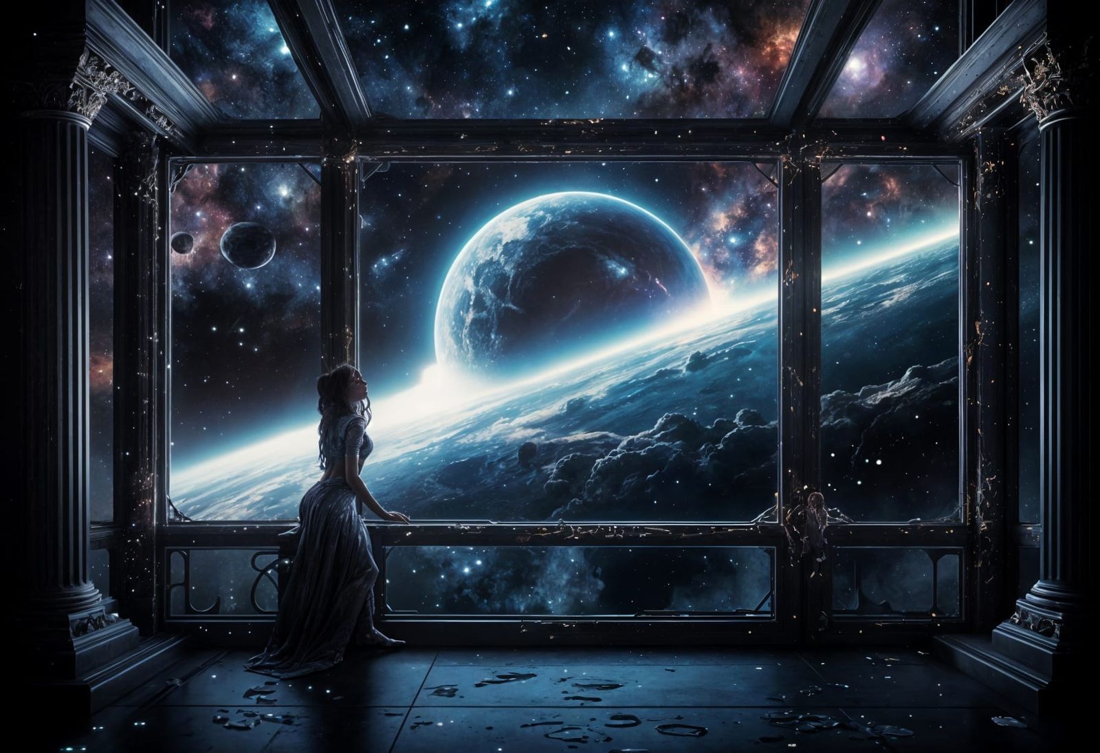 Ethereal Cosmic Goddess Contemplates Infinity