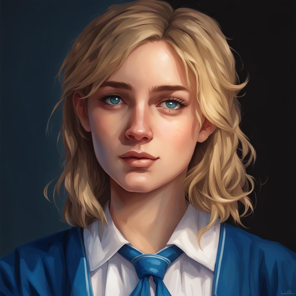 Ravenclaw Student Portrait in Digital Art Style