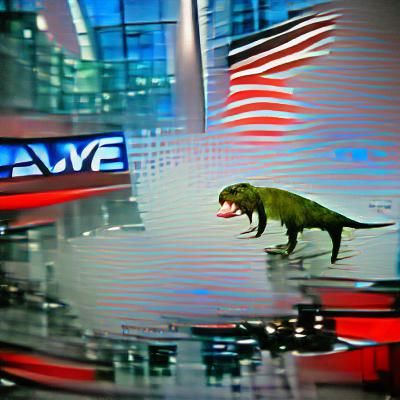 T-Rex Announces Dinosaur Extinction on Cable News