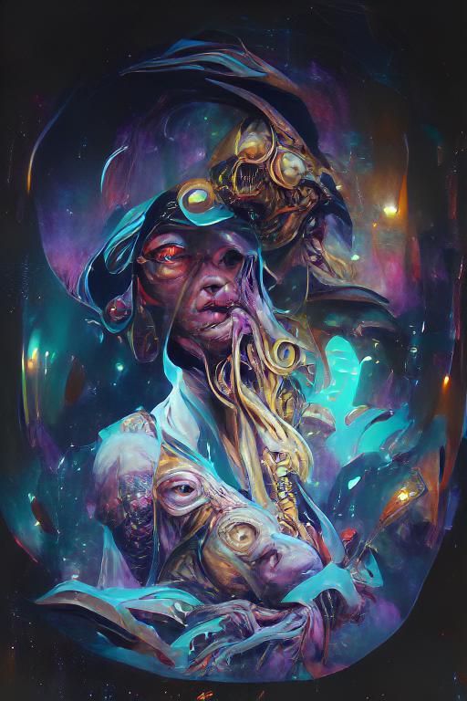 Aetherpunk Gods in Cosmic Horror Landscape