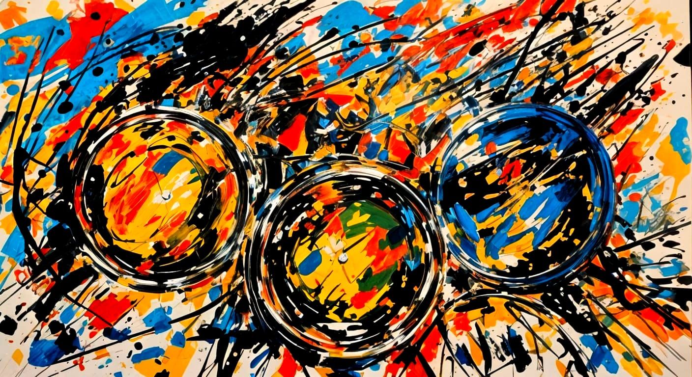 Energetic Drummer: An Action Painting of Ringo Starr
