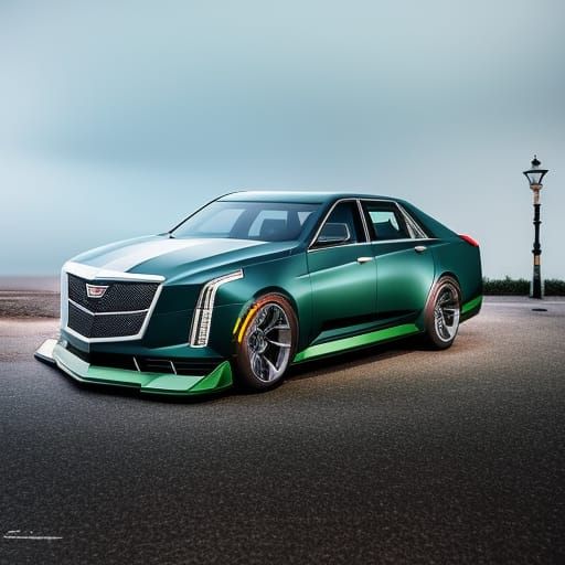 Green Cadillac Sedan in Rococo Style