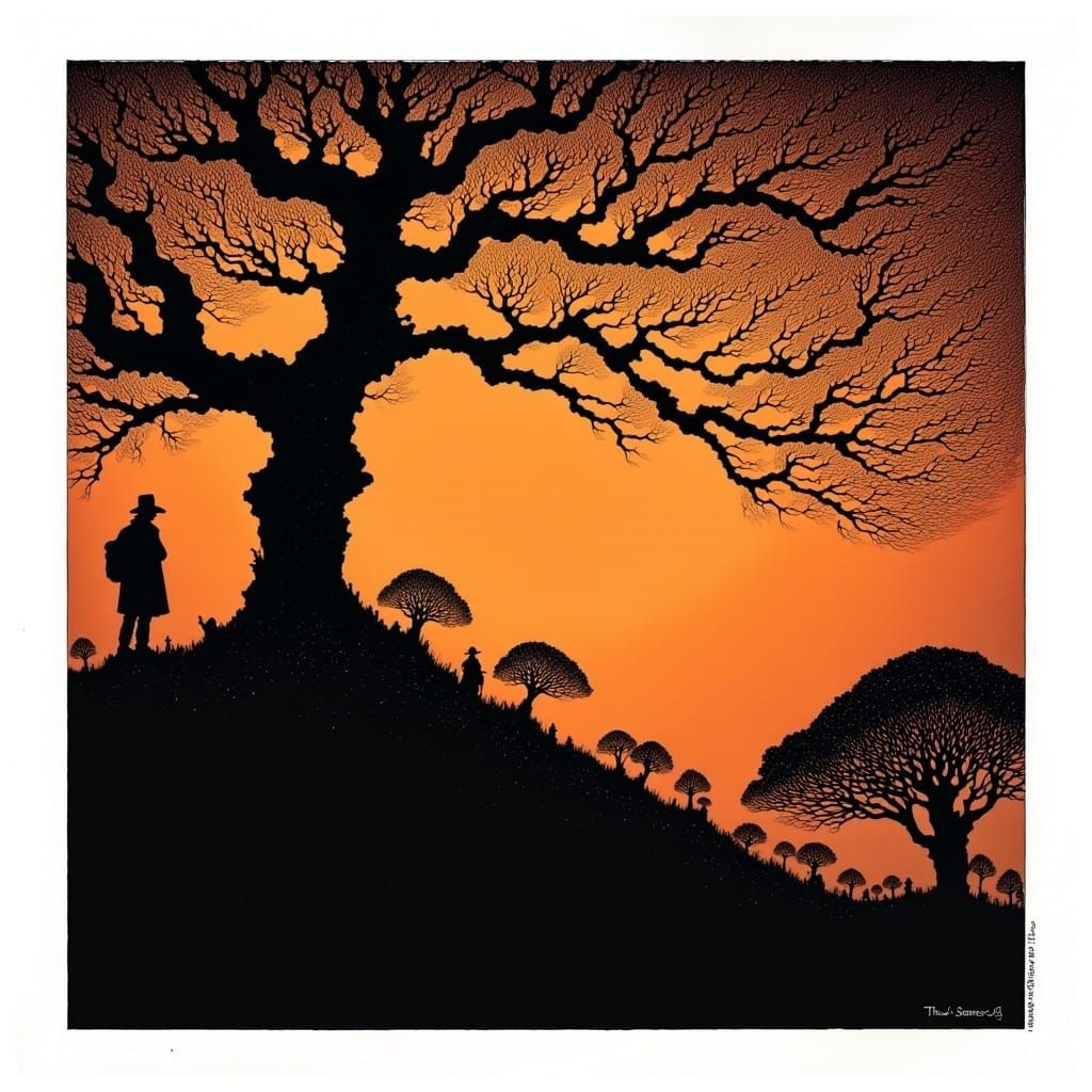 Majestic Ancient Tree in a Dreamlike Landscape