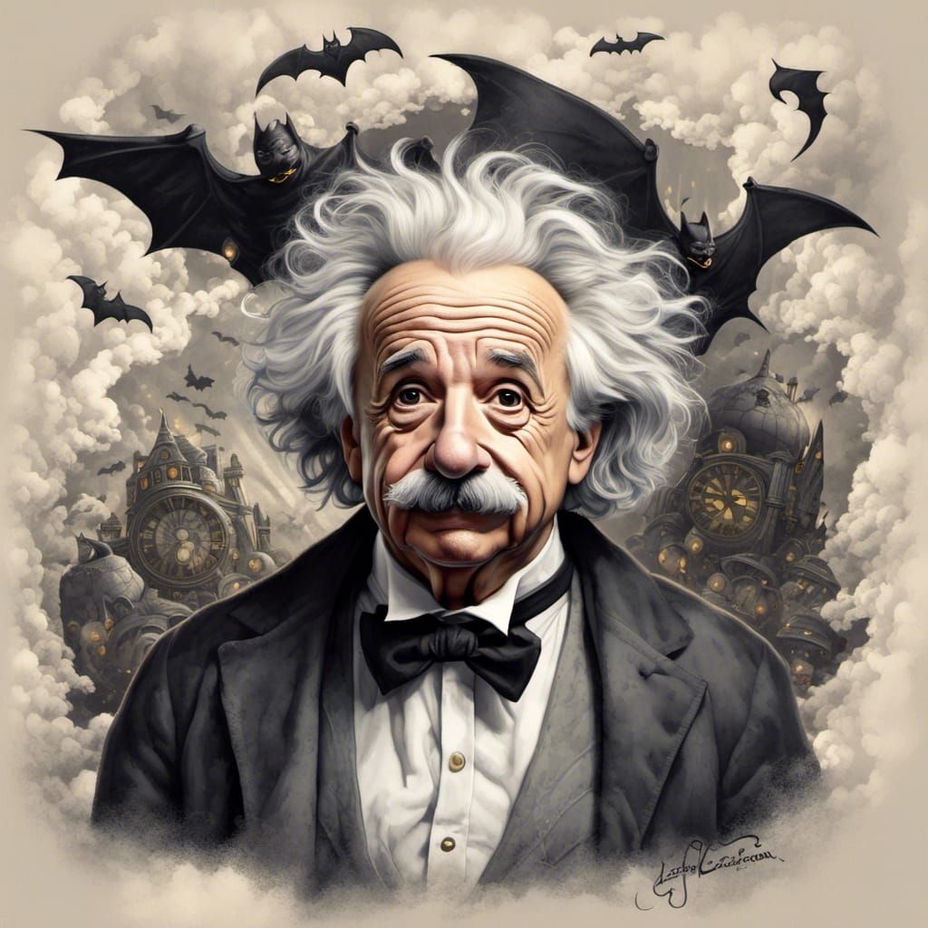Albert Einstein as Batman