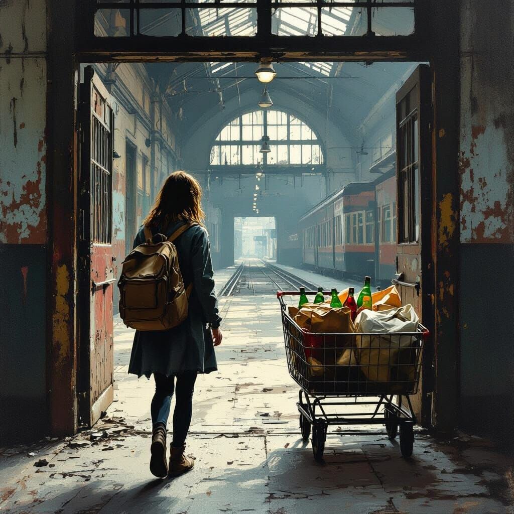 Eerie Abandoned Station in Atmospheric Lighting Style