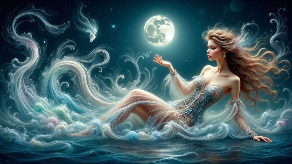Ethereal Water Witch Conjuring Aquatic Magic