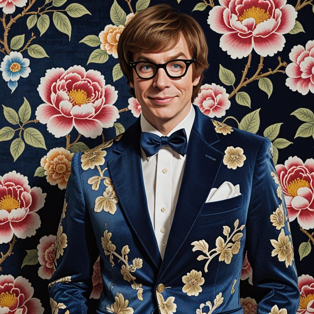 Austin Powers in Chinoiserie Digital Art