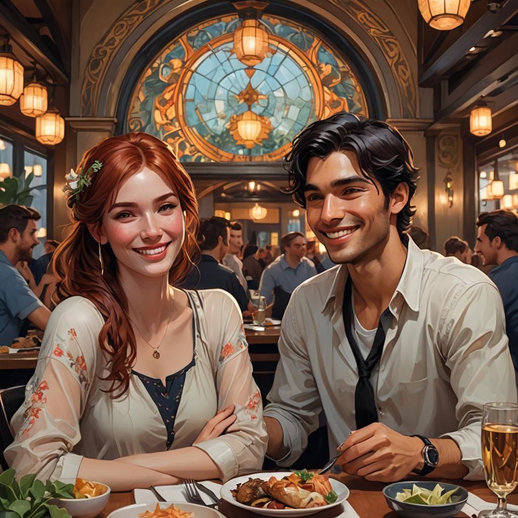 Woman on Date: Hyperdetailed Digital Portrait