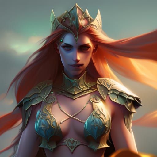 Celtic Warrior Princess Portrait in Hyperdetailed Style