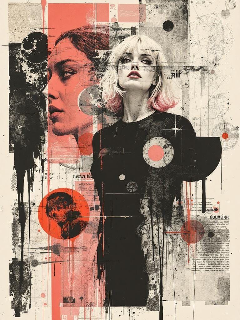 Pin-Up in Expressive Printmaking Style