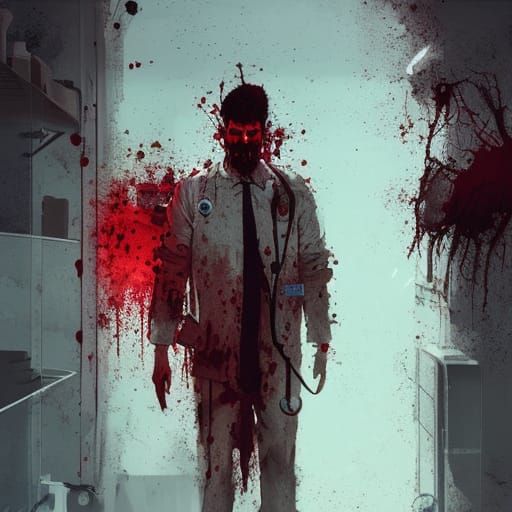 Disturbing Image of a Doctor in Abandoned Hospital