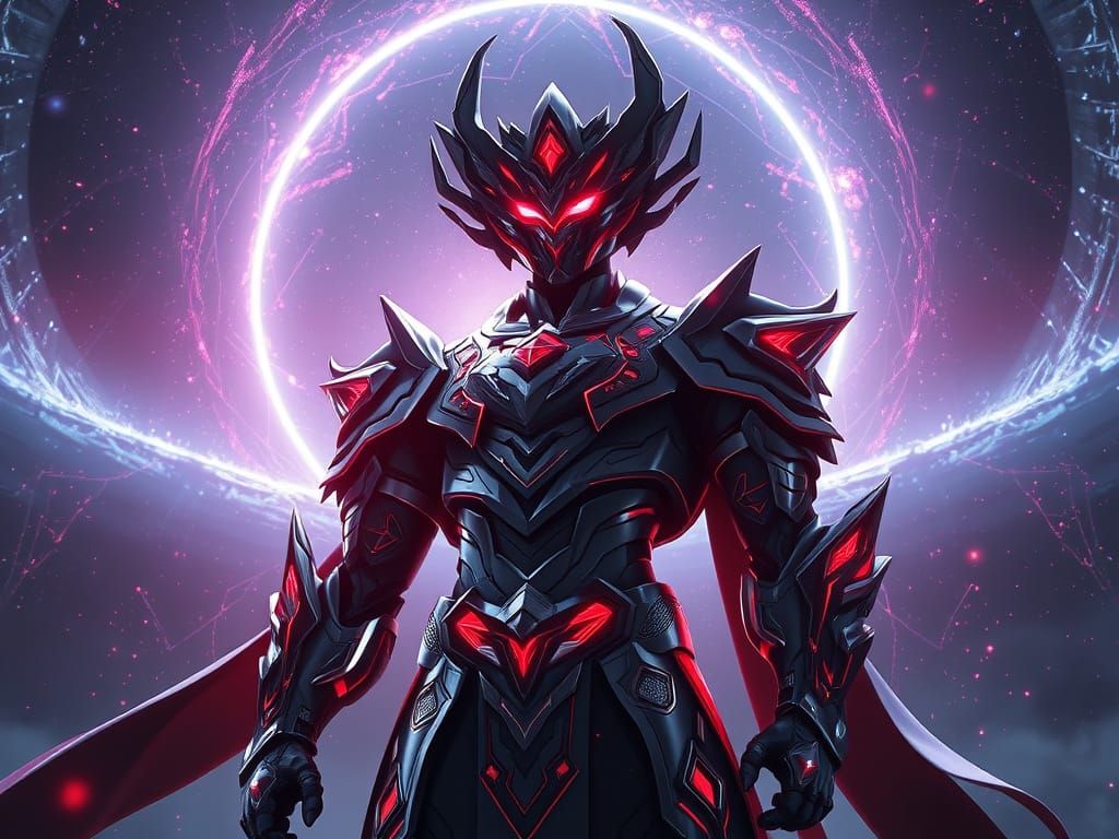 Wirajaya: Black Hole Armor in 3D Anime Art
