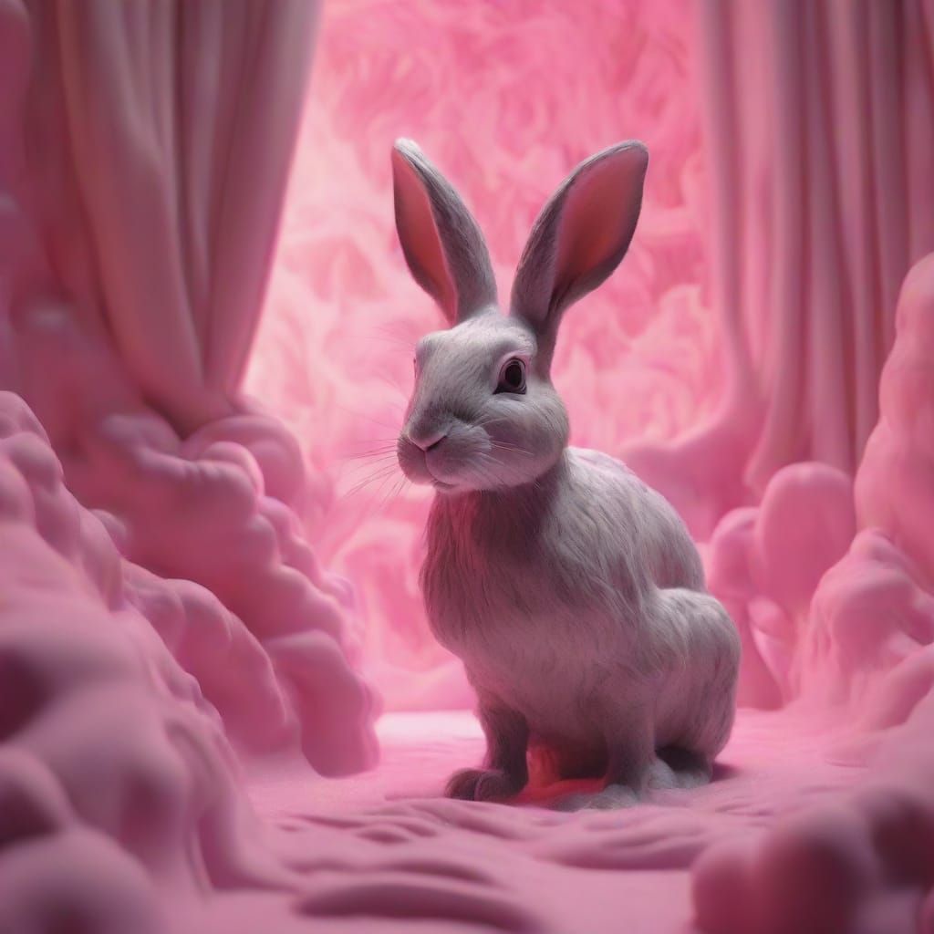 Surreal Rabbit in Fauvist Dreamscape