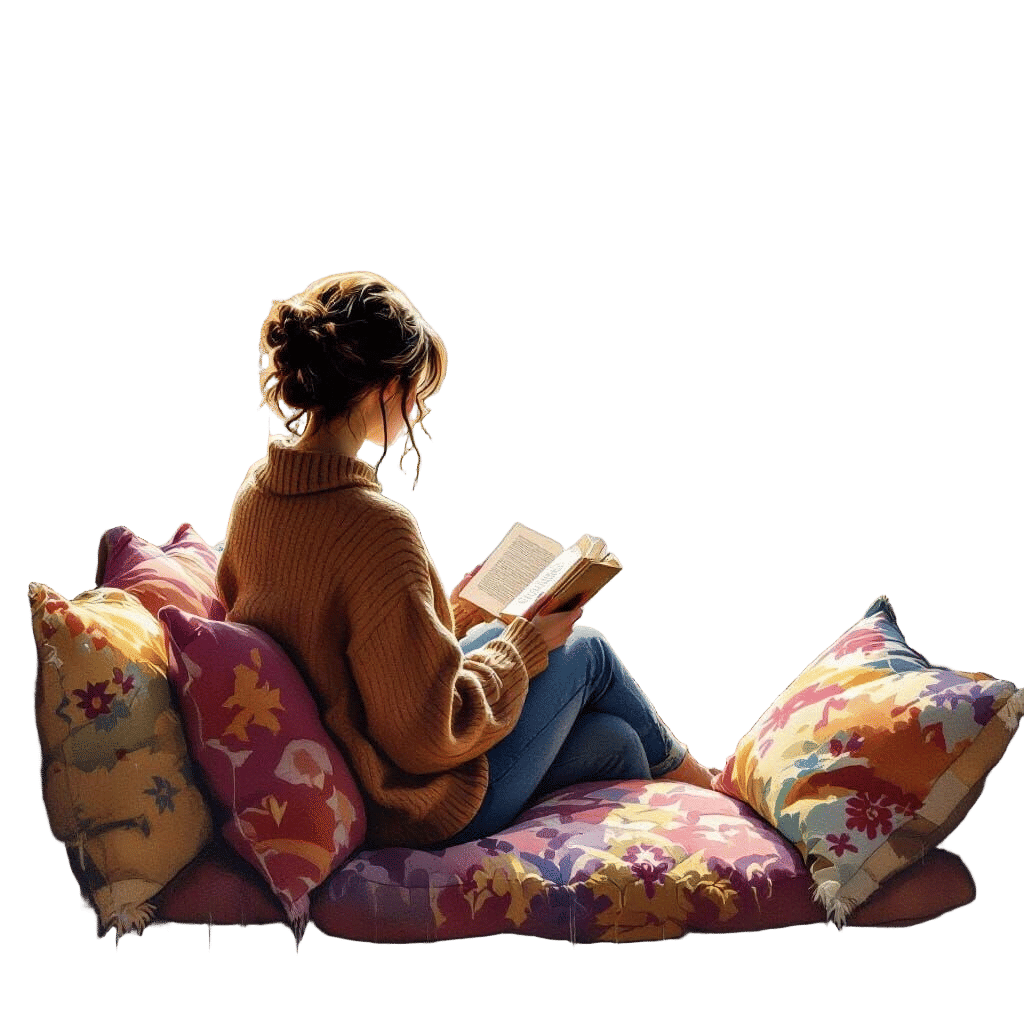 Cozy Window Seat in Impressionistic Watercolor Style