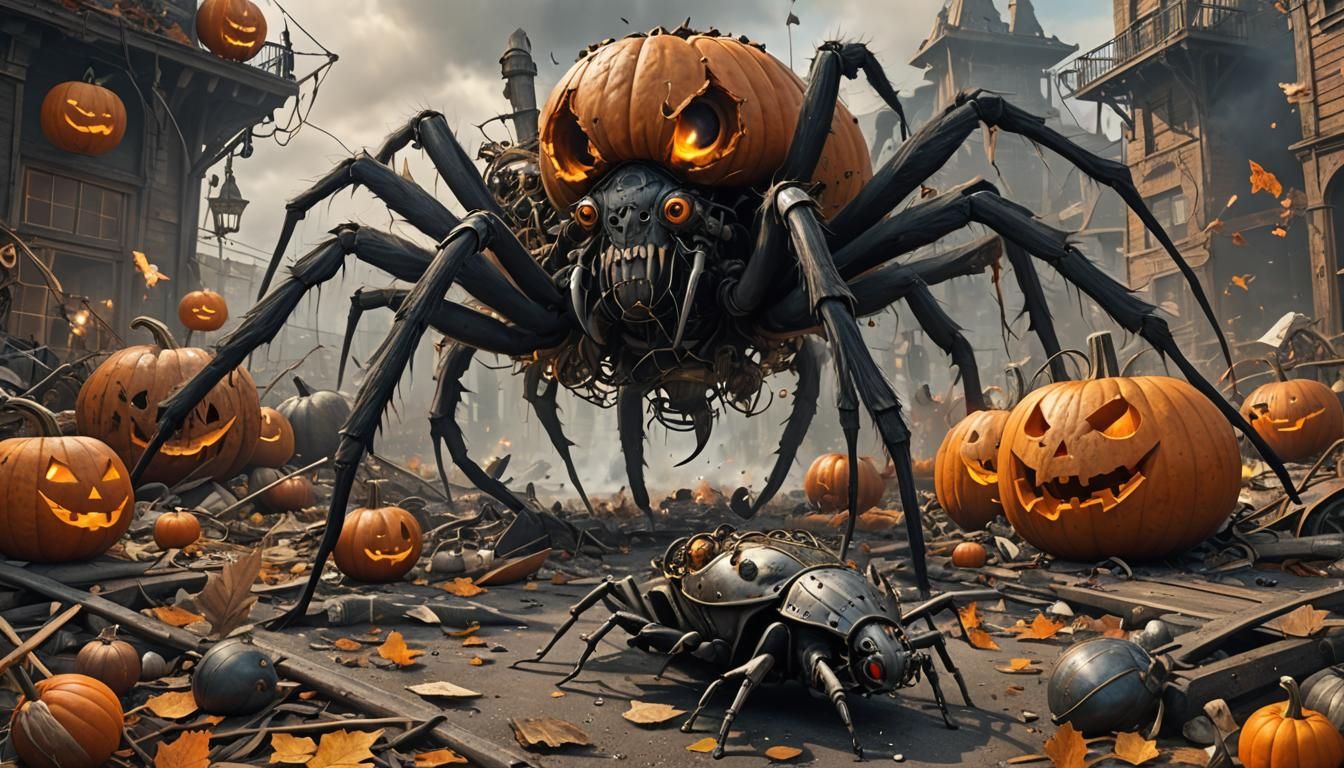 Steampunk World Explosion: Spider, Grim Reaper, Bug, Monster