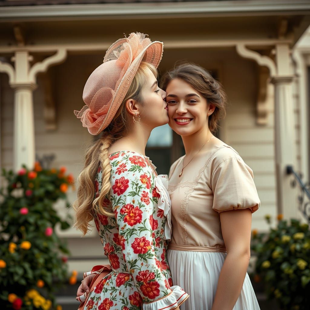 Whimsical Portrait of a Gentleman in a Floral Dress
