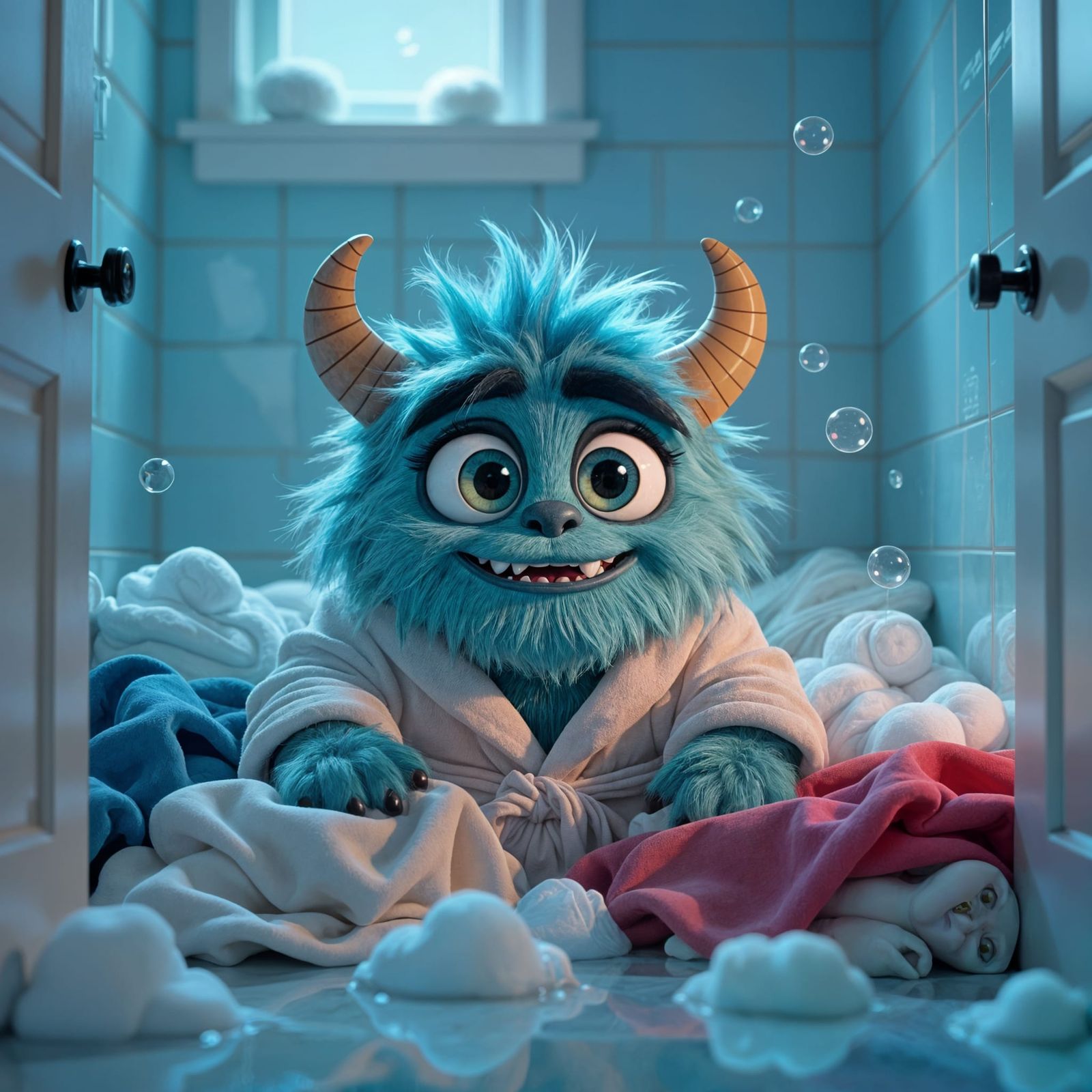 Guilty Monster in Laundry: 3D Cel-Shaded Art
