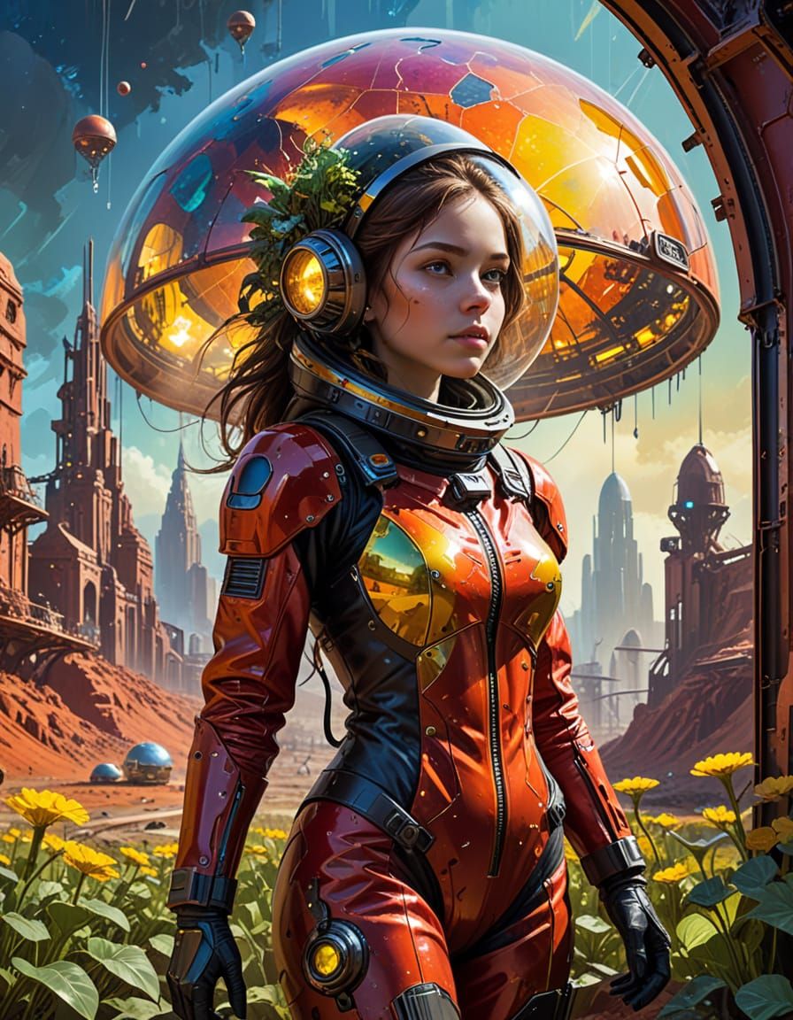 Martian Colony Life: Domes, Crops, and Steampunk Style