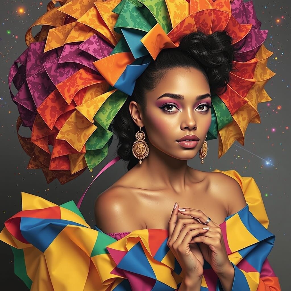 Cosmic Tapestry of Mathematical Curves in Nebula