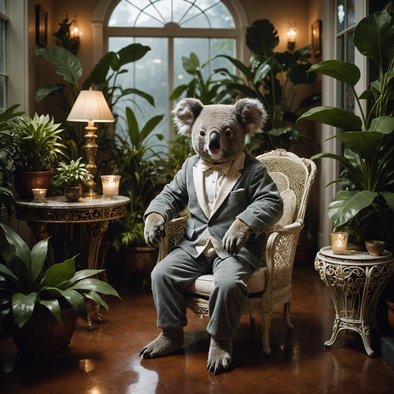 Anthropomorphic Koala in Sunroom Portrait