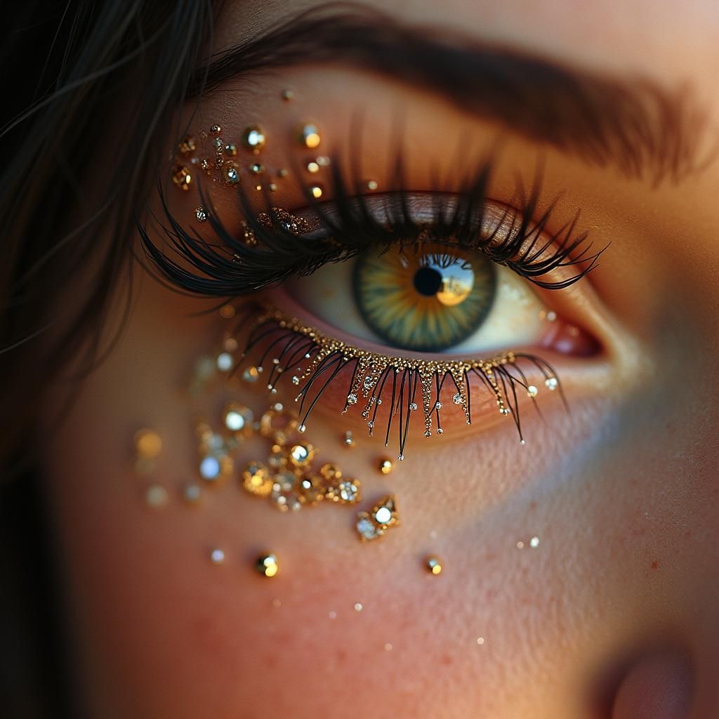 Bejeweled Eyelash in Art Nouveau Style