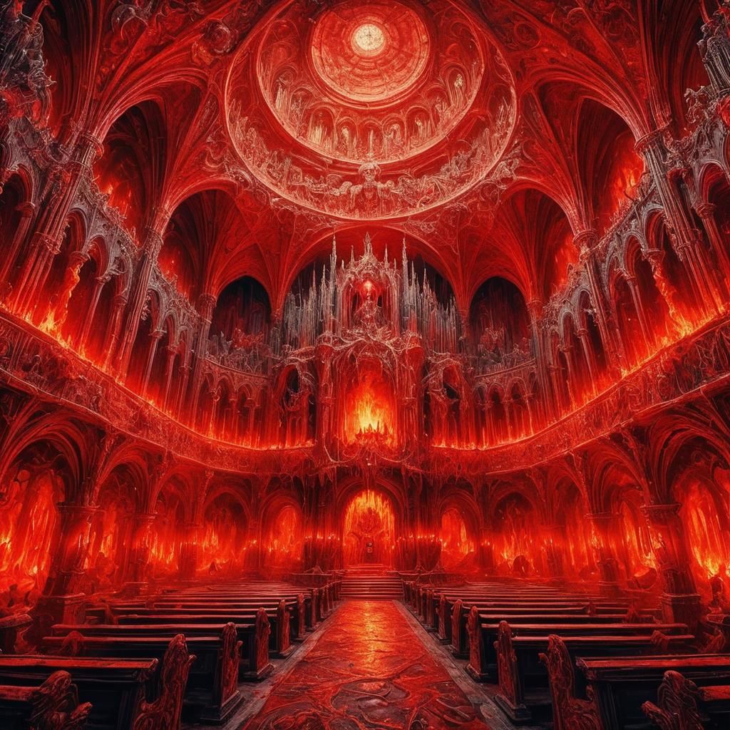 Infernal Bacon: Gothic Horror Art in Classic Movie Style