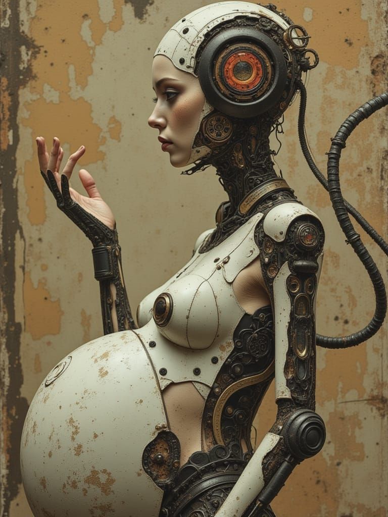 Retro-Futuristic Cyborg Mother