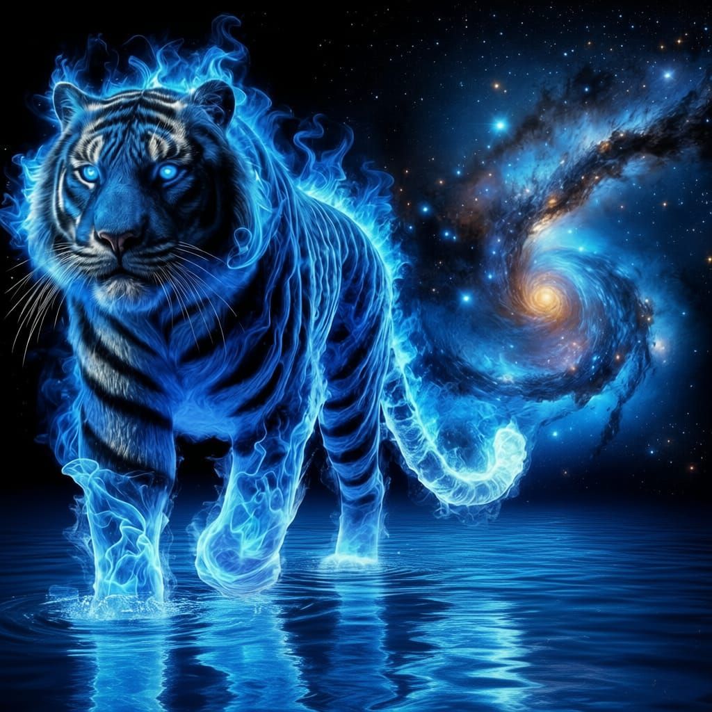 Majestic Feline Emerges From Crystal Clear Water