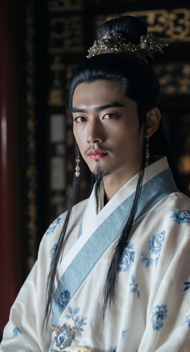 Chinese Nobleman Portrait in Imperial Era Attire