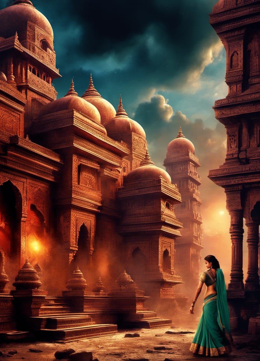 Epic Bollywood Movie Scene in Digital Matte Painting
