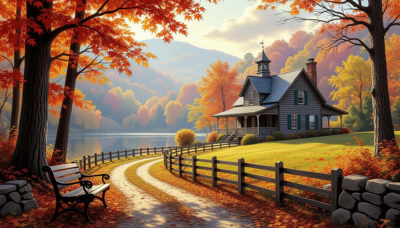 Breathtaking Autumn Haven: Cozy & Majestic Leaves