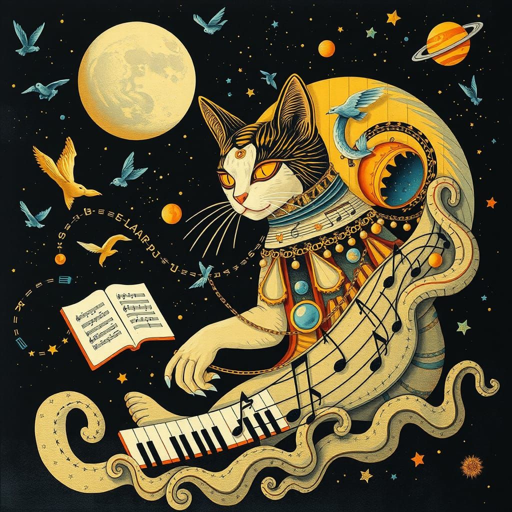 Cosmic Cat God in Space