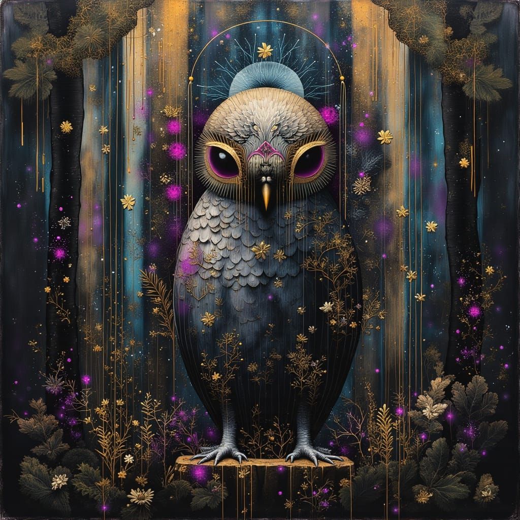Moonlit Owl in a Whispering Forest