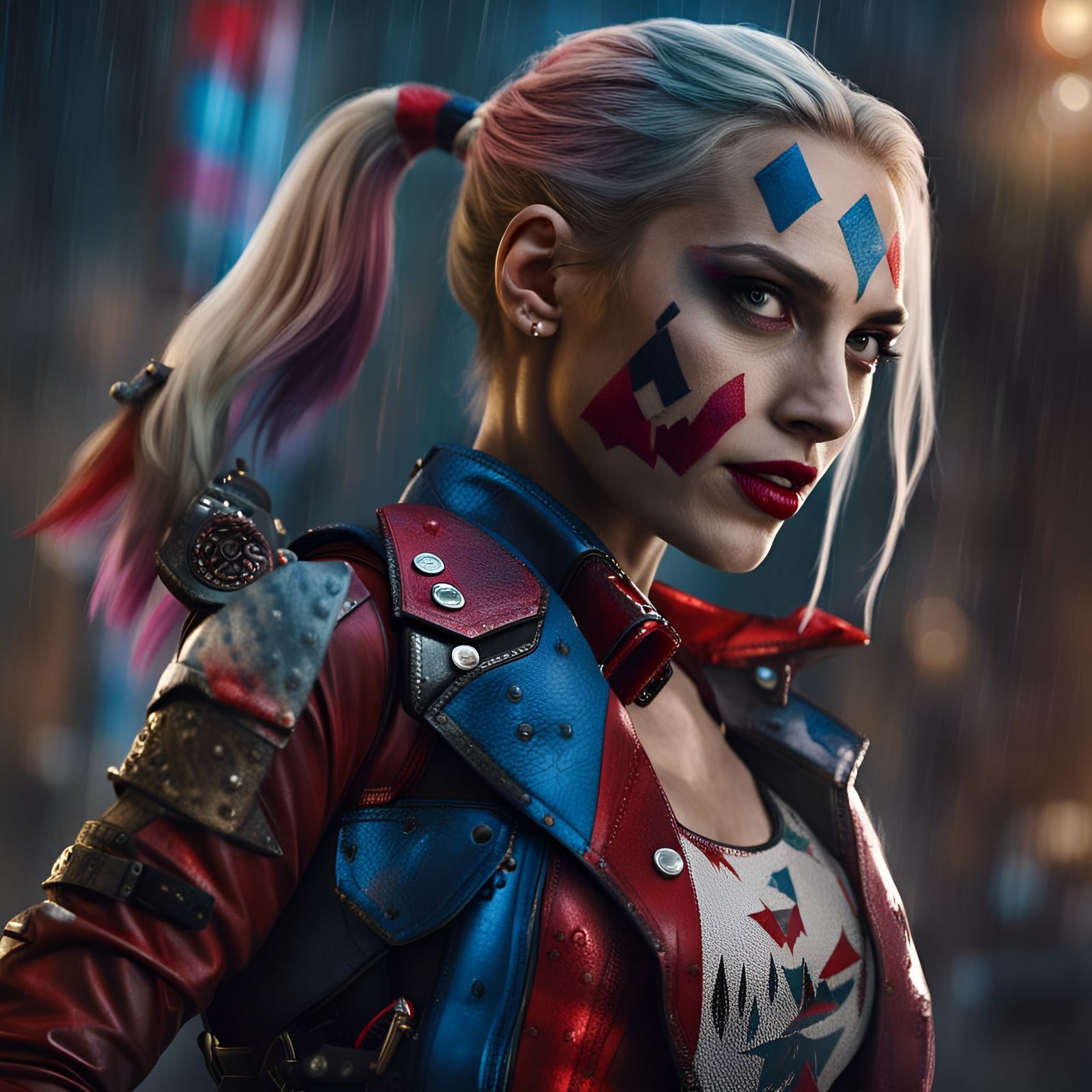 Gal Gadot as Harley Quinn: Detailed Digital Art
