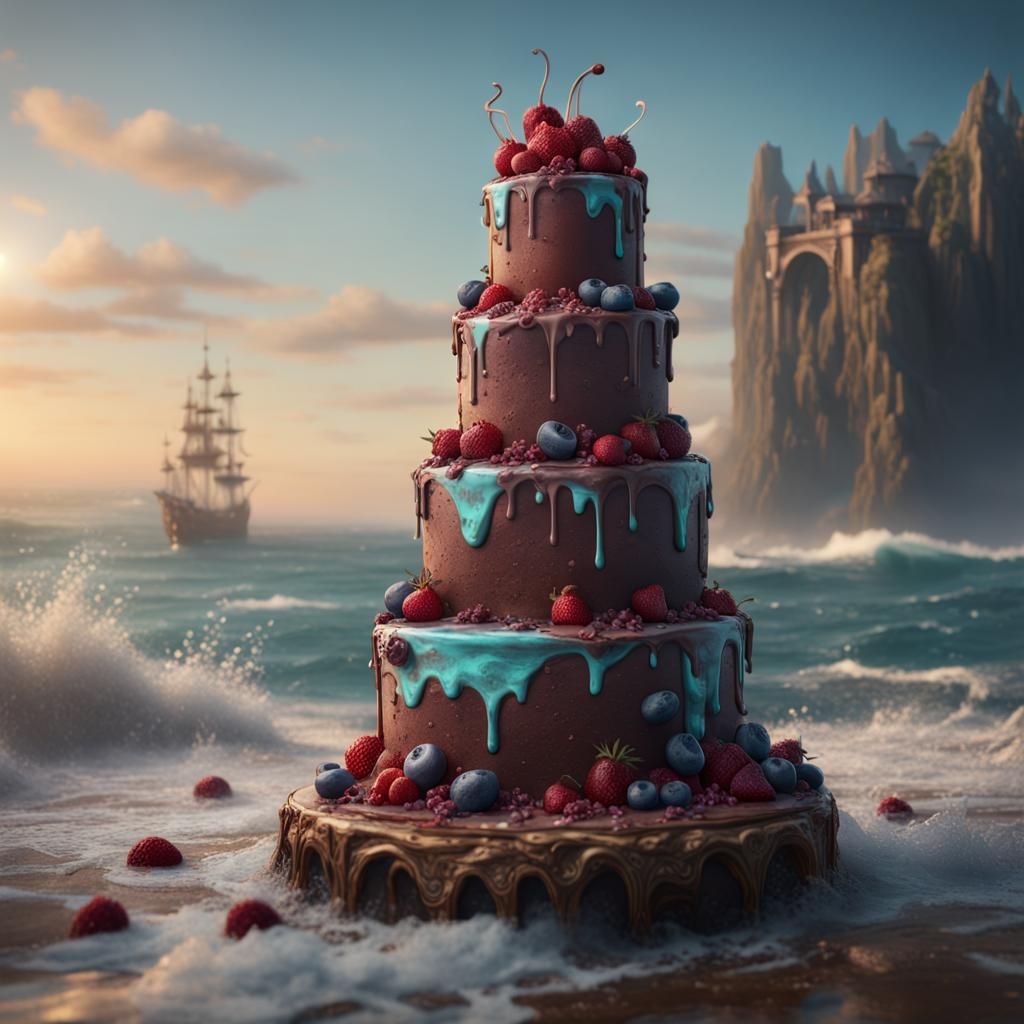 Fantastical Cake by the Ocean Concept Art
