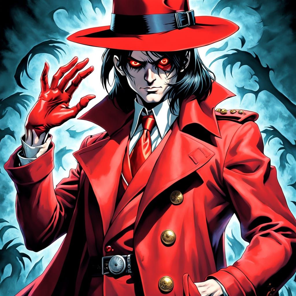 Alucard in Red Fedora, Pop-Art Graphic Novel Cover